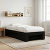 Bed Frame with Storage and Shelf Black Oak 80 x 200 cm