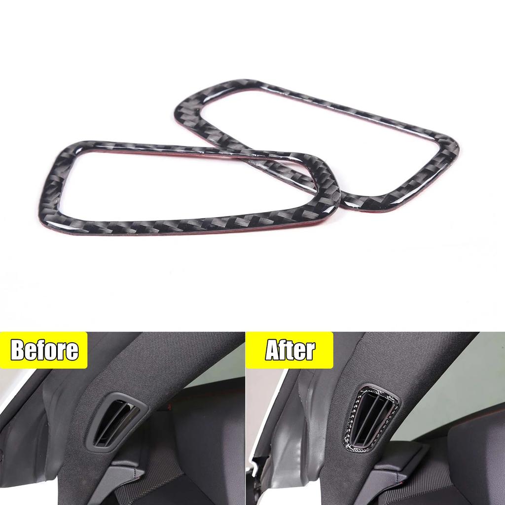 For Corvette C8 -Up Carbon Fiber A-Pillar Air Vent Frame Trim Cover Stickers