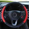 Car Steering Wheel Cover Without Inner Ring 37-38cm Three-dimensional Leather Embroidered Color Diamond-encrusted Breathable