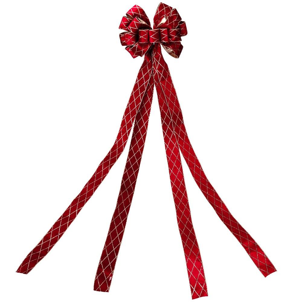 Kokarda Świąteczna Duża Kokardka Dekoracyjna Ozdobna Szpic Czubek Choinkę