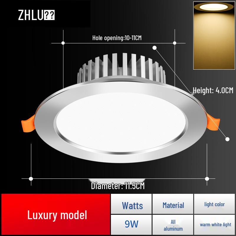 1294-inch Recessed Downlight Ceiling Spotlight for Living Room - 18" Full Aluminum