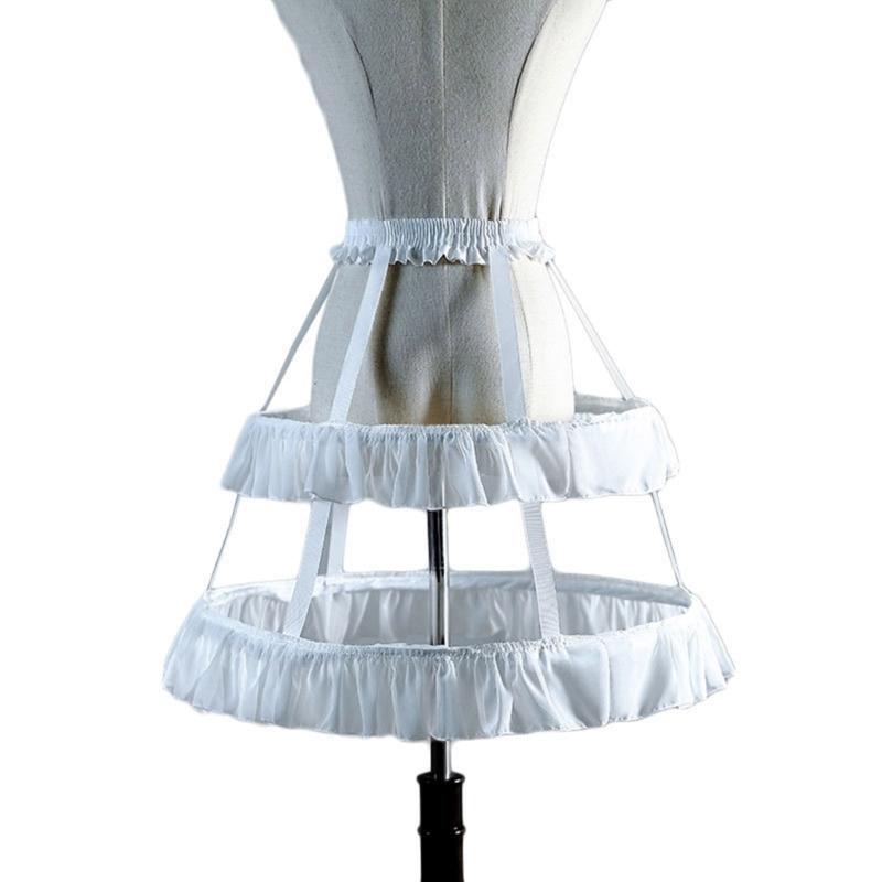 

Bridal Petticoat Lovely Skirt Support Elastic Waist Half Skirt Adjustment Cosplay Daily Photography Skirt Supplies белый