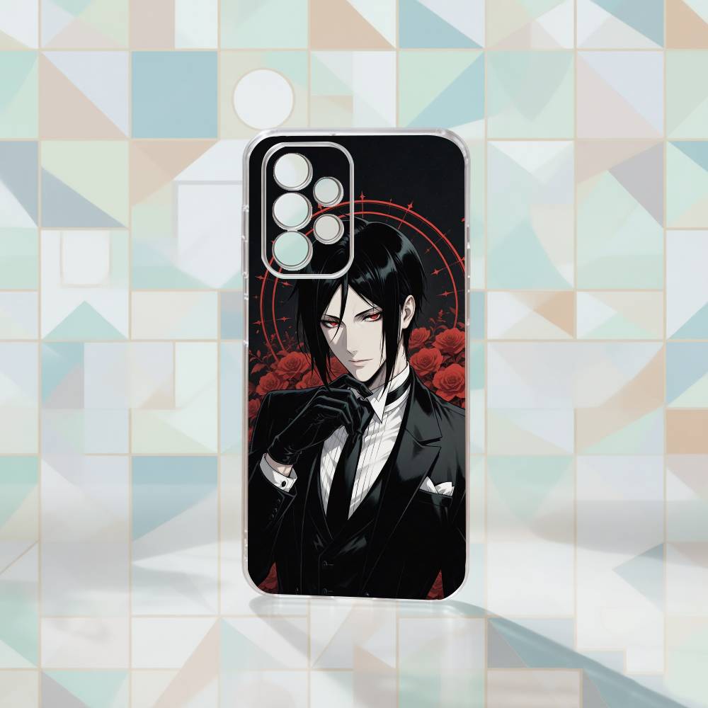 

Black Butler Ciel and Sebastian Phone Case For Samsung S25,S24,S21,S22,S23,S30,Ultra,S20,Plus,Fe Transparent Cover Samsung S25