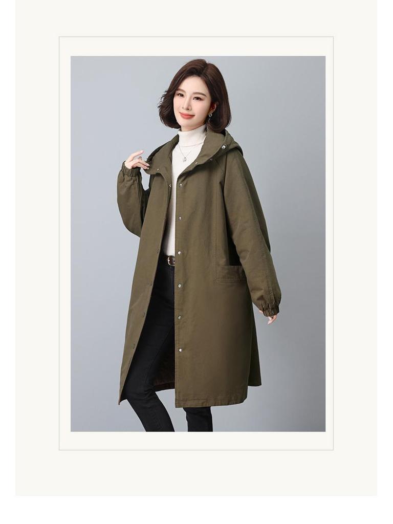 Parker Women's Mid-Length Hooded Cotton Coat - 2024 Winter Collection