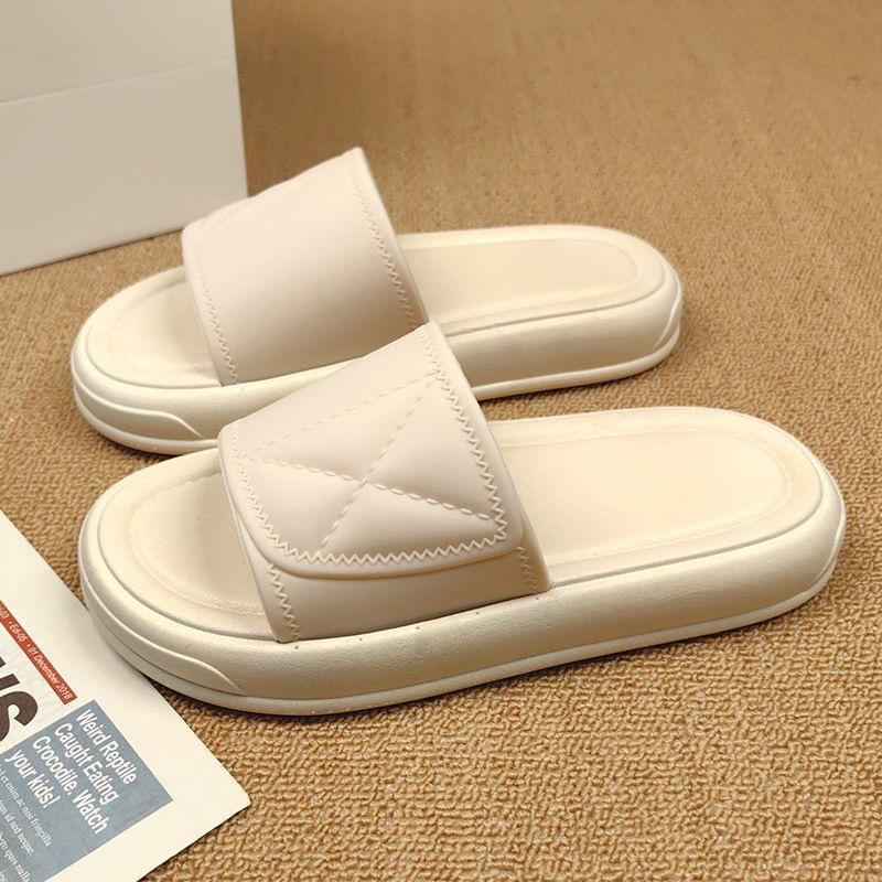 

Summer outer slippers women s home indoor bathroom slippers soft thick bottom stepping on shit feeling couple cool and comfortable 36-37 белый
