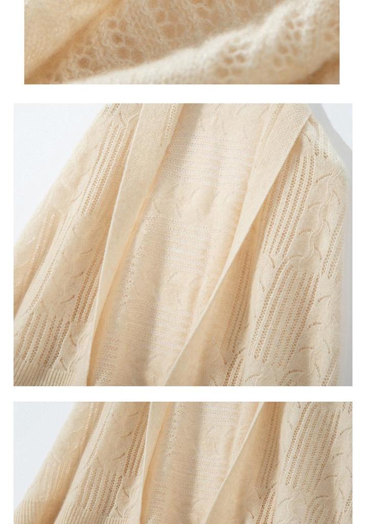 Women's Ethnic Style Cashmere Shawl-Scarf: 2-in-1 Fashionable Hollow Jacquard Cape