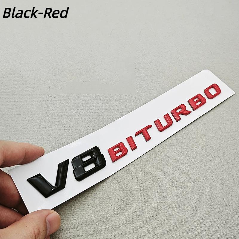 1Pcs 3D ABS Chrome Logo V8 BITURBO Emblem Car Fender Side Badge Decal For C63S C63 E63 G63 G500 Sticker Accessories