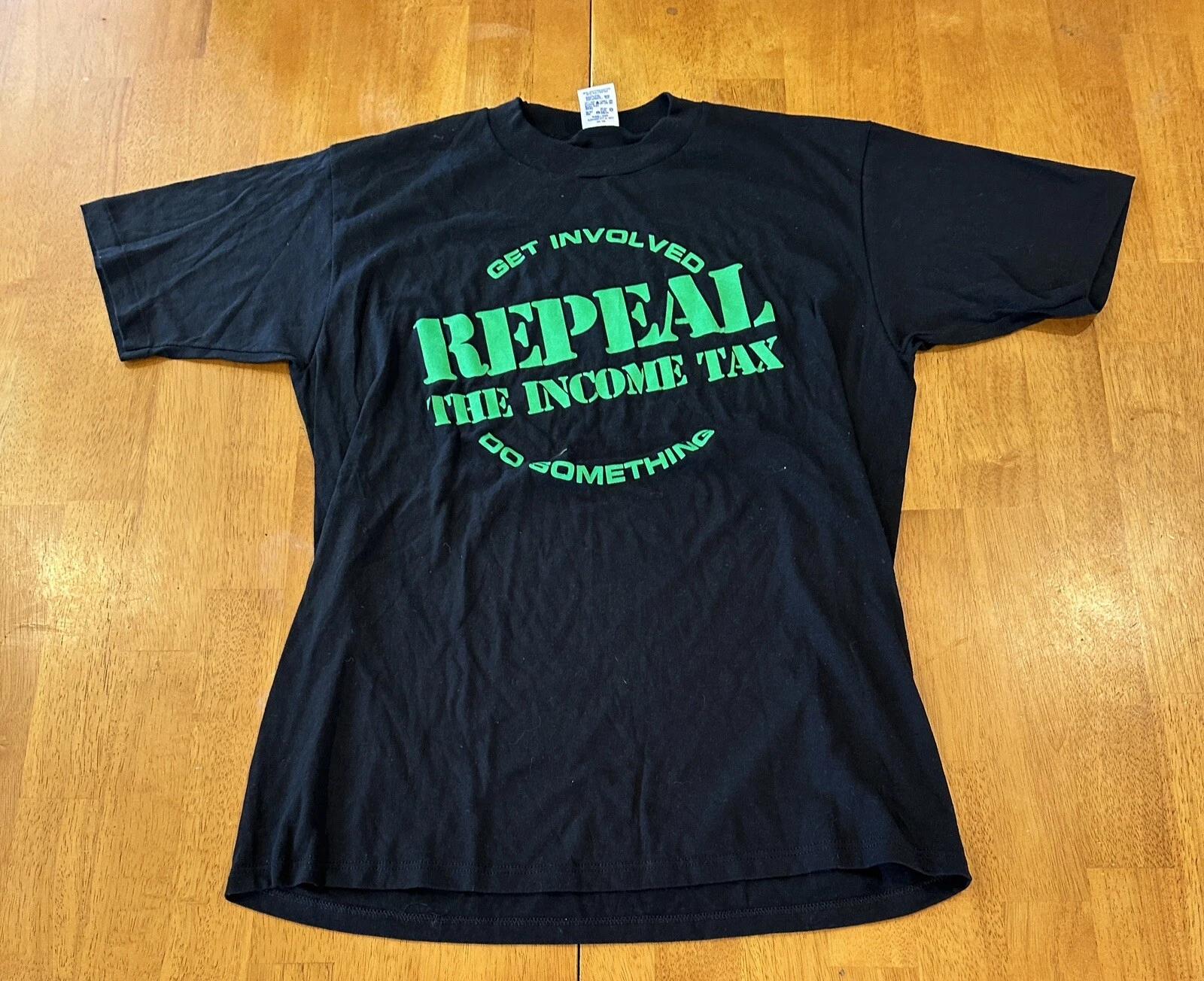 Vintage 90s Repeal Income Tax T Shirt Large Single Stitch S