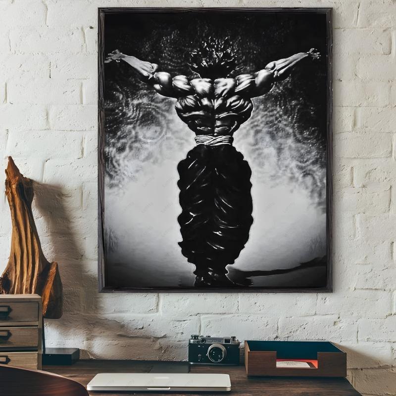 B-BakiES Muscle Man Japan Anime Poster Sticky Wall Art Printing Waterproof Home Living Bed Room Bar Hallway Aesthetic Decor