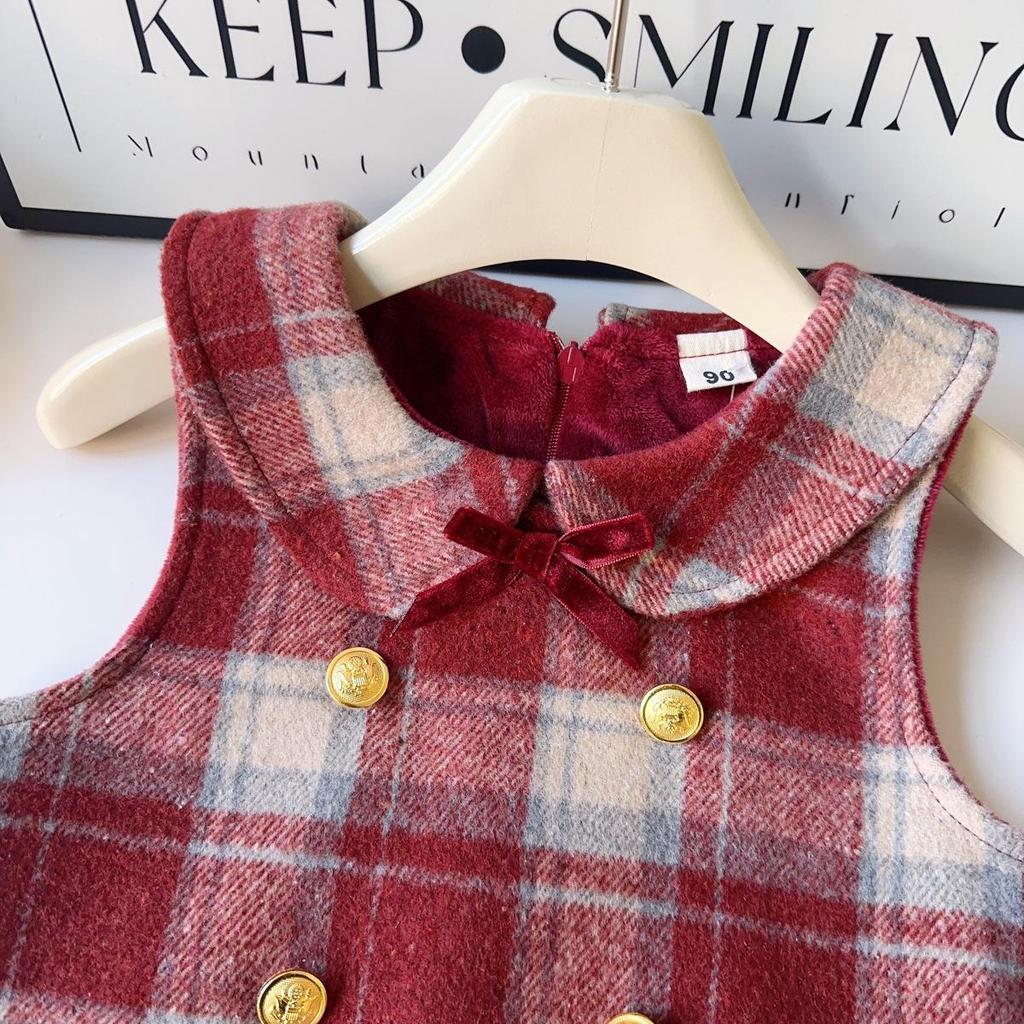 Winter Princess Sleeveless Dress - Fleece Lined, Thickened, Fashionable Baby Girl Vest Style AWA761