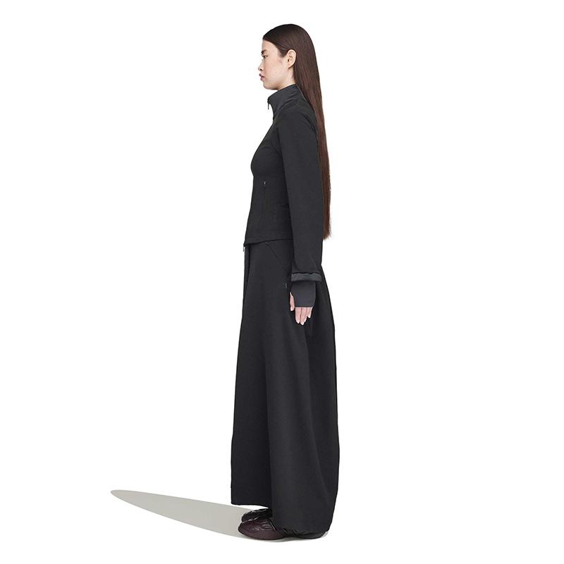Y-3 FW25 Fleece Simple Casual Long Skirt Women skirts Black JX2293