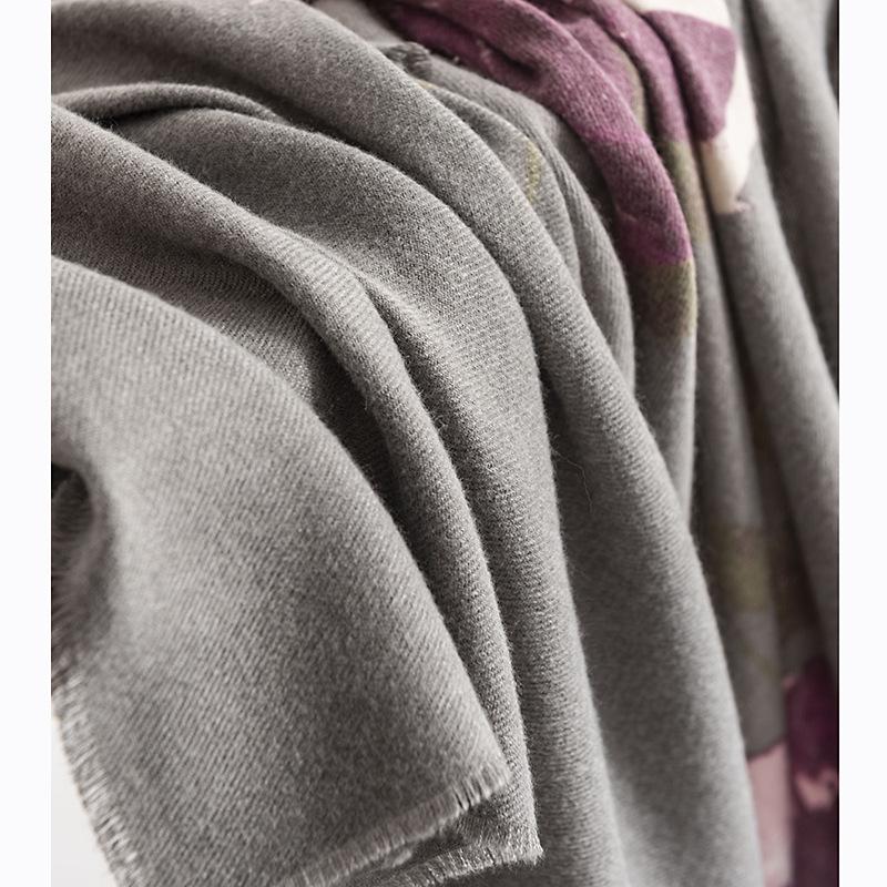 New Elegant Celebrity Style Printed Scarf Imitation Cashmere Autumn and Winter Flower Shawl Soft Warm Scarf