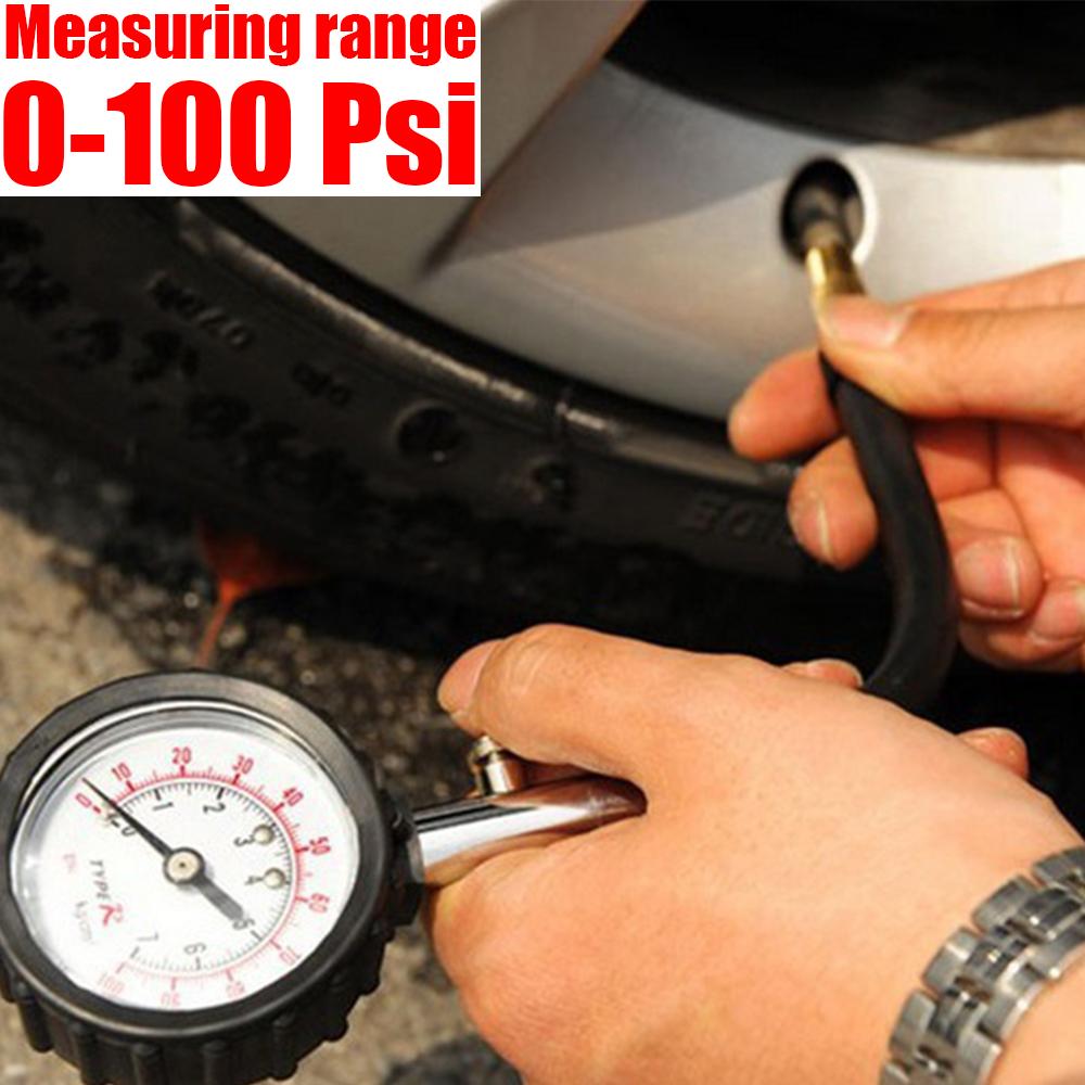 0-100PSI Tire Pressure Gauge Analog Type Portable Automobile Tire Pressure Monitor Test Meter Motorcycle Tyre Pressure Tester