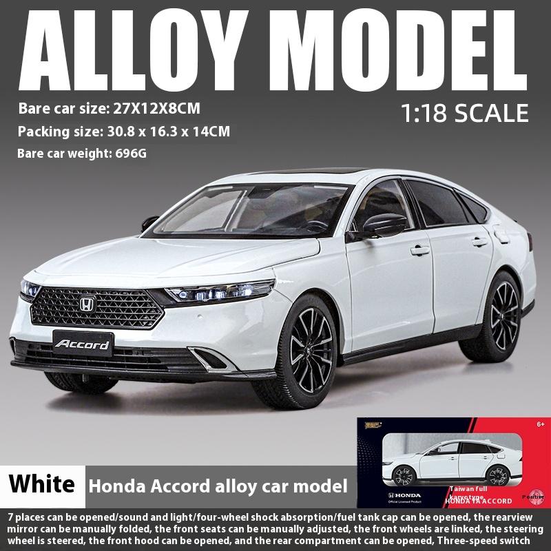 1/18 Scale HONDA ACCORD Eleventh Large Alloy Metal Diecasts Model Car Sound and Light Children's Toy Collectible Birthday Gift for Boy