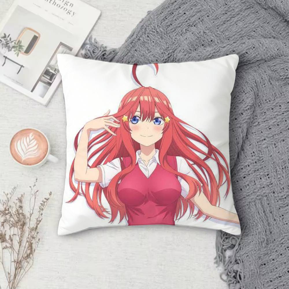 T-The Quintessential Quintuplets Double-Sided Printed Square Pillow Cover Decorative Cushion Cover For Sofa Bedroom Bedside