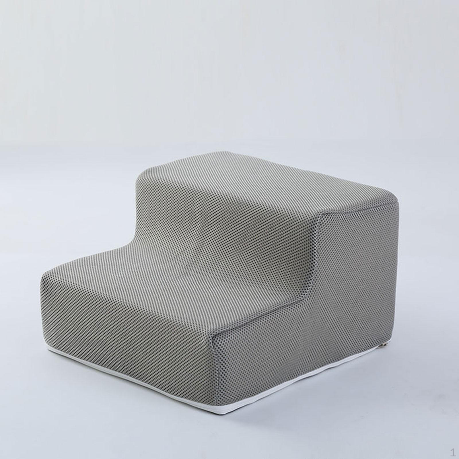 

Двухступенчатая лестница для маленьких питомцев, моющаяся рампа с нескользящим основанием, для доступа к дивану и окну светло-серый