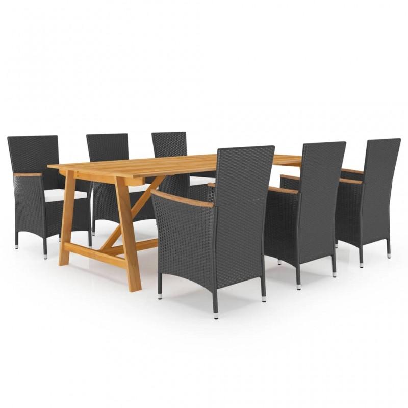 Day and Night - Day and Night 7-Piece Garden Dining Set Black