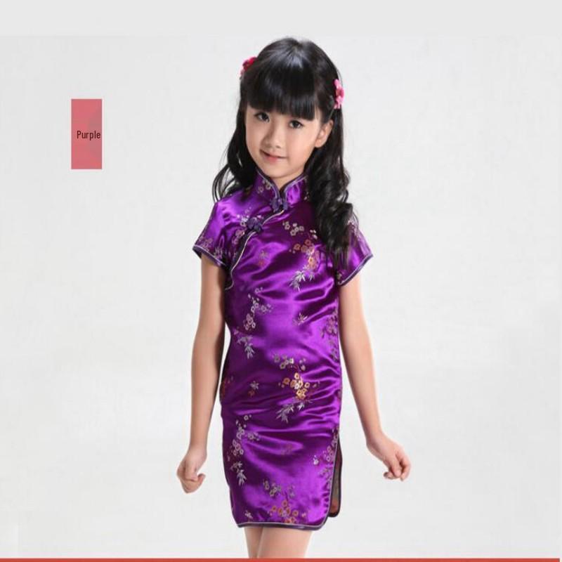 2023 Chinese Style Floral Cheongsam for Girls - Birthday, Banquet & Performance Dress