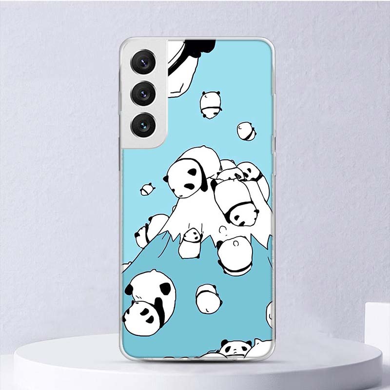 Kreslený Roztomilý Panda Medvěd Měkký Kryt Pro Samsung Galaxy S22 S21 Ultra S20 FE S10 Plus Kryt na Telefon S9 S8 + S10E S7 Edge S6 Funda Coq