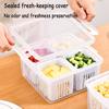 4/6 Grids Refrigerator Storage Box Onion Ginger Garlic Vegetable Drainage Basket Ingredients Storage Container Kitchen Organizer
