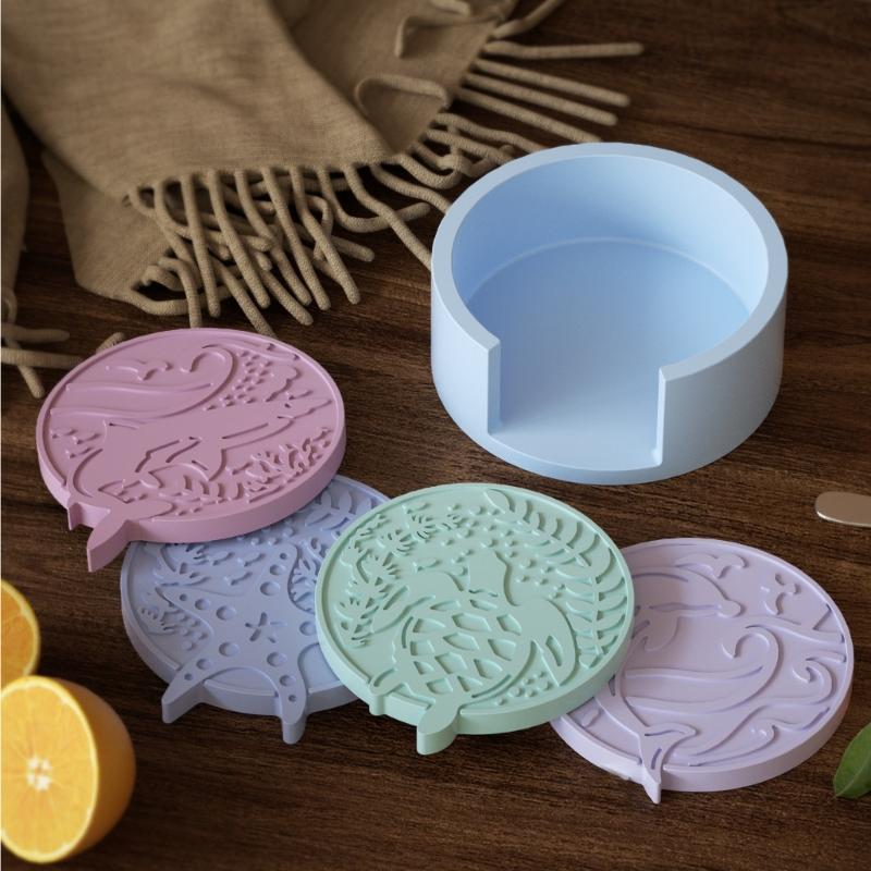 Food Grade Silicone Craft Mould Set for Handmade Resin Coasters Featuring Nauticals Designs and Easy Releases