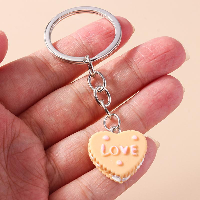 Cute Cartoon 3D Simulated Food Keychains Donut Cookies Chocolate Biscuit Key Ring for Men Women Handbag Pendant DIY Jewelry Gift