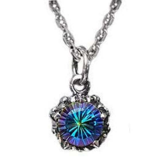 

pe1732-green [Brand: 2PIECES] Silver Men s Mystic Quartz Pendant (Mystic Green)