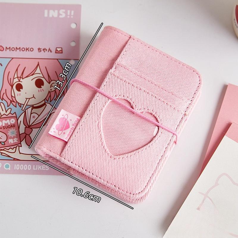 M5 Korean Pink Heart Ring Binder Detachable Portable Travel Journal for KPOP Idol Cute Small Album with Strap Diary Scrapbook