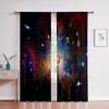Verträumter Universum Sternenhimmel 3D-gedruckter Vorhang für Schlafzimmer, Wohnzimmer, Arbeitszimmer, dekorativer Vorhang, leicht zu waschen und zu pflegen, 2 Stück