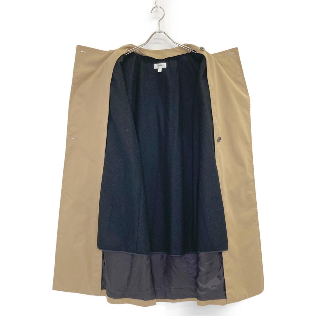 HYKE 151-170542 Beige collarless trench coat with liner coat 3 beigeUsed