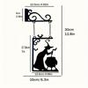 Metal Wall Hanging Halloween Witch Decoration with Cauldron Hanging Sign Indoor Outdoor Halloween Craft Ornament for Seasonal Home Display