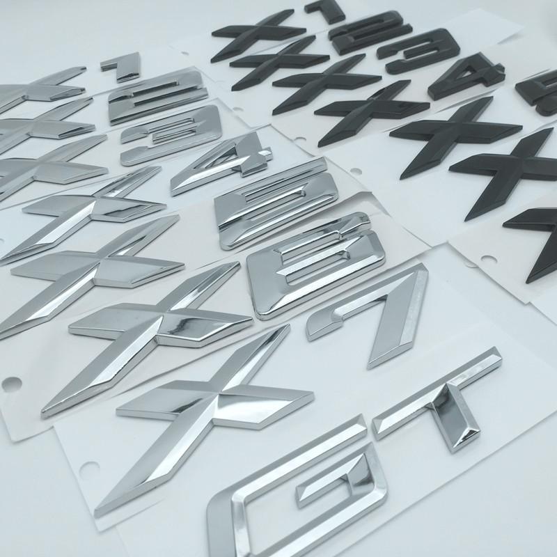 1pcs 3D ABS X1 X2 X3 X4 X5 X6 X7 GT Car Letter Rear Tailgate Trunk Decals Emblem Badge Sticker Decal Styling Auto Accessories