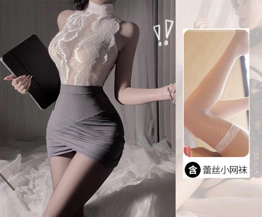 Domila's New Stewardess Secretary Hip Skirt Is Passionate and Seductive, Sexy Hollow Uniform, No Small Chest Open Uniform