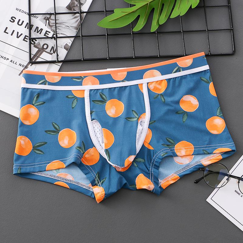 Male Summer Sexy Elephant Nose Gun Egg Separated Ice Silk Boxer Briefs