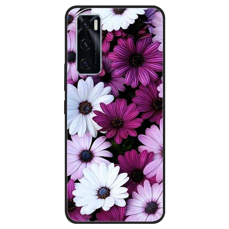 For Vivo V20 SE Case V20SE Silicone Cat Painted Soft Black Cover for VivoV20 V20SE V2022 V2023 Cover TPU Coque Protective Capa