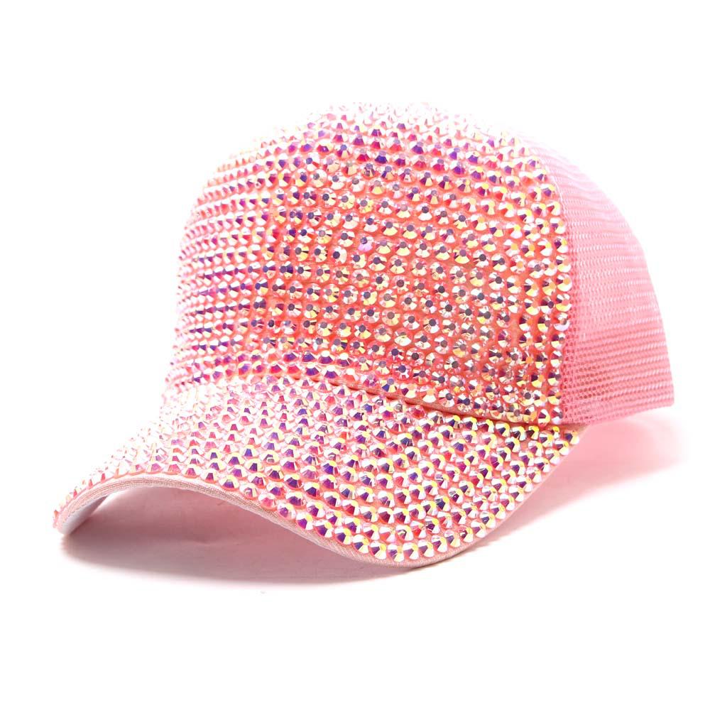 Women's Rhinestone-Inlaid Korean Style Baseball Cap - Sun Protection Fashion for Spring/Summer