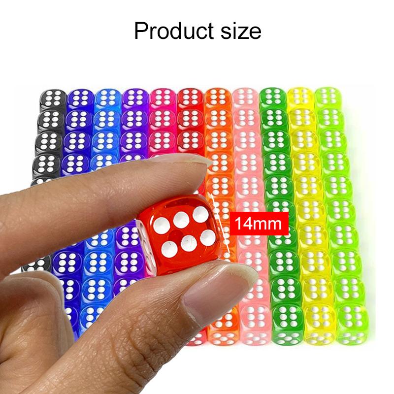 10~60pcs Transparent Dice with Plush Cloth Bag 6 Sided Games Dice for Gambling Table Games Supply Recreation & Entertainment TMZ
