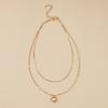 Simple peach heart necklace retro double-layer necklace accessories spot