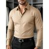 Light Luxury Dark Patterned Diamond Shaped Men's Shirt, Silky Slim Fit Shirt, European and American High-end Dark Printed Shirt