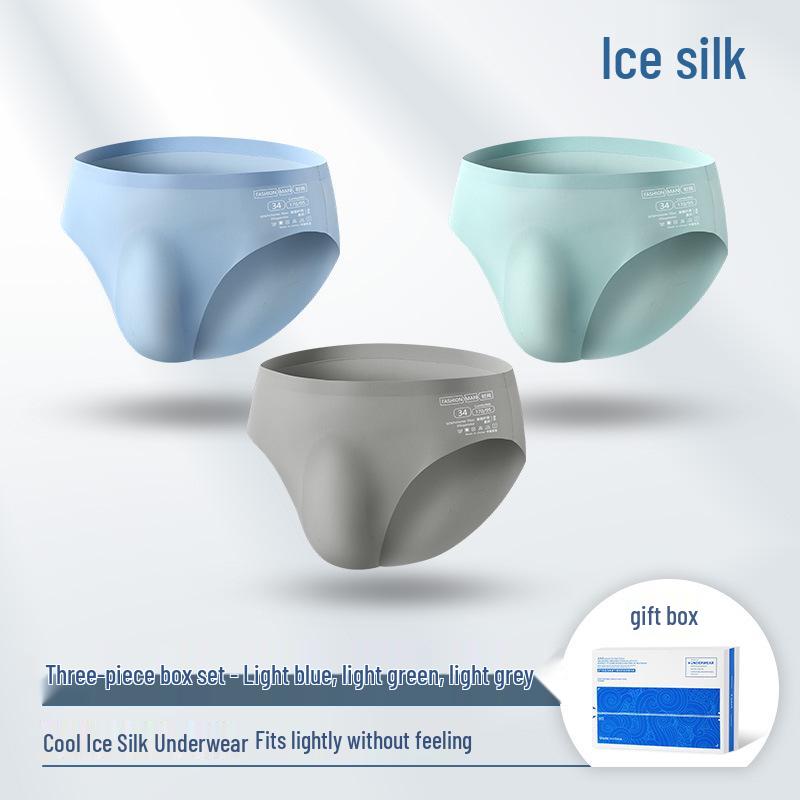 Herren Nahtlose Eis Seide Slips - Atmungsaktive, Antibakterielle Dreieck Unterwäsche