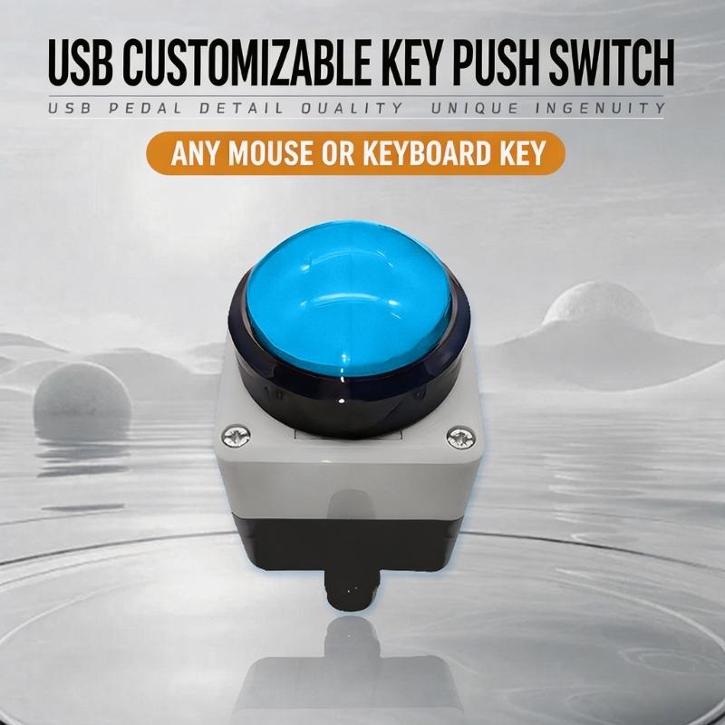62mm USB-Druckschalter mit anpassbarer Tastenbelegung für Gaming-, Büro- und medizinische Geräte