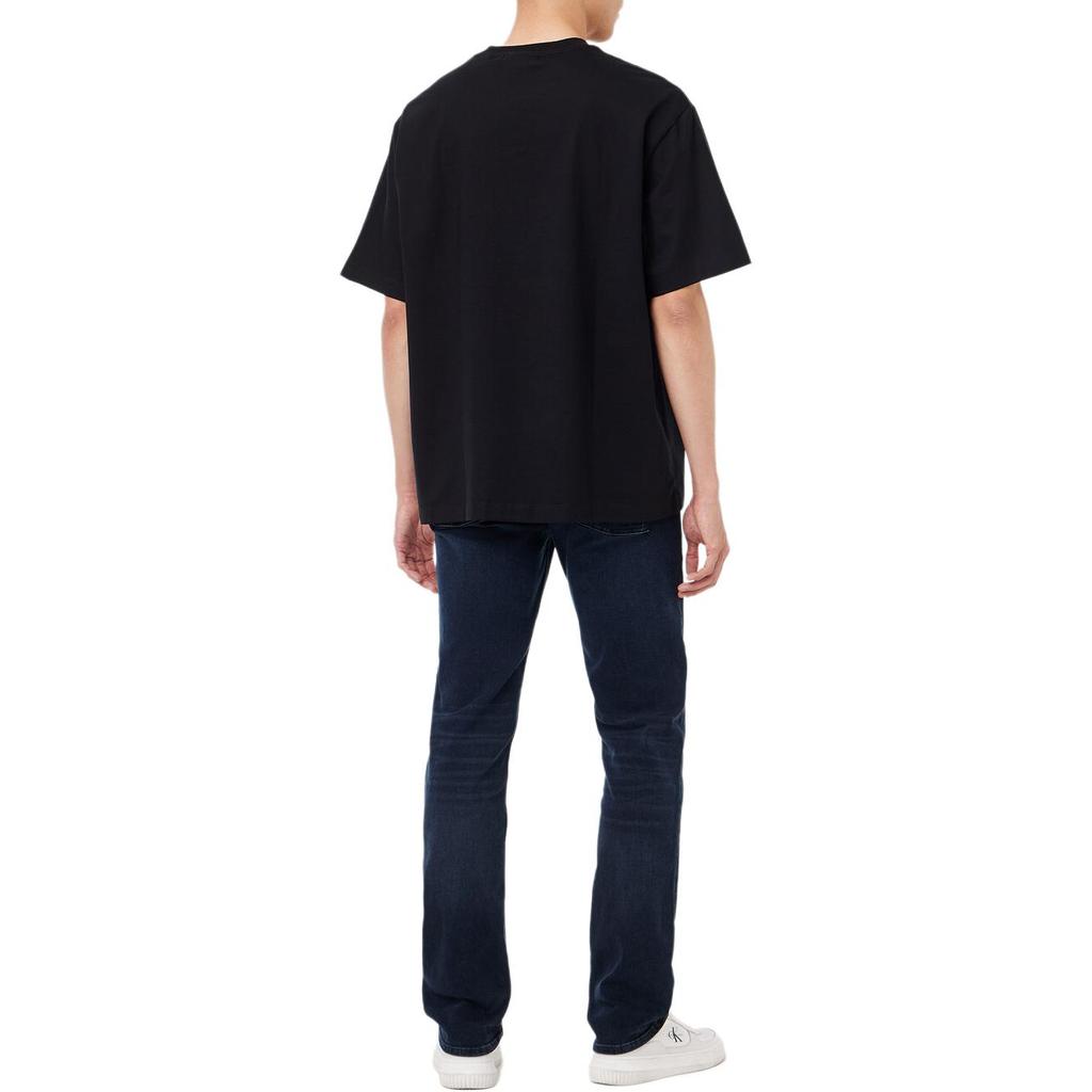 Calvin Klein Loose Fit Letter Comfortable Versatile Crew Neck Short Sleeve T-Shirt Men Tops 4RC851G-UB1