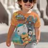 Summer Round Neck 3D Printed Cartoon O-octonauts Pattern Top Fashionable Casual Short Sleeved Children's Boy T-shirts