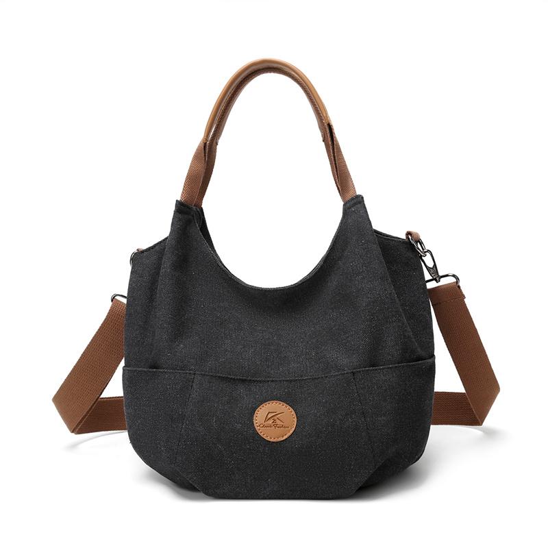 Canvas Shoulder Bag Large Capacity Tote Bag Women's Commuter Underarm Bag
