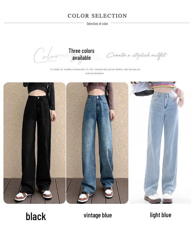 Women's Retro High-Waist Loose Skinny Jeans - Spring/Summer Drape Pants