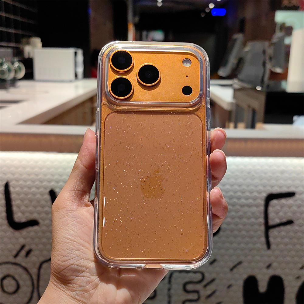Glitter Shiny Transparent Soft Silicone TPU Case For iPhone 17 Pro Max Air 16 15 14 Plus 13 12 Shockproof Armor Clear Back Cover