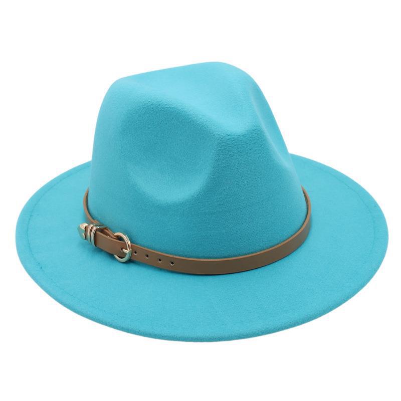 Europe And The United States New Top Hat British Party Jazz Hat Fedora Foreign Trade Woolen Felt Hat Big Brim Trendy Hat