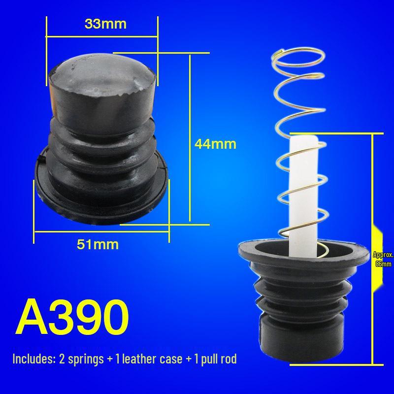 Semi-Automatic Double Tub Washer Drain Valve with Spring Pull Rod and Universal Rubber Plug.