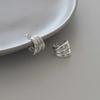 _JJ59S Silver Triple Hoop Earrings