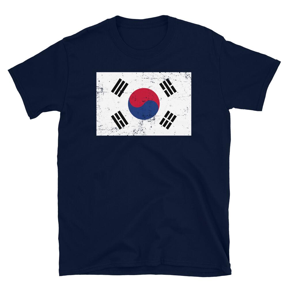Distressed South Korea Flag Seoul Korean Asia Short-Sleeve Unisex T-Shirt